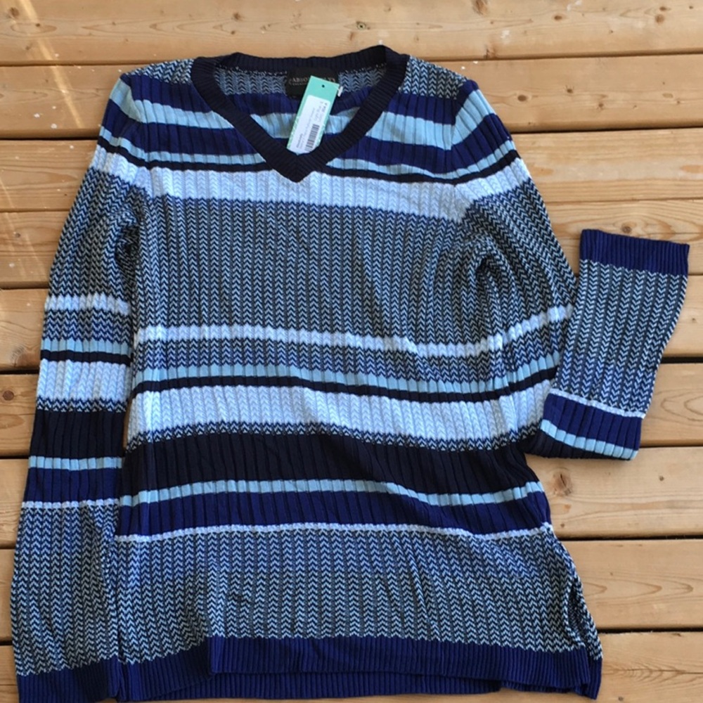 NWT blue geometric sweater A. C. W.